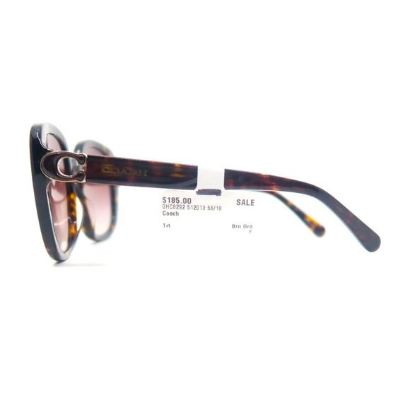 COACH HC8292 5120/13 New Dark Tortoise/Brown Gradient Women's Square Sunglasses - Picture 5 of 8